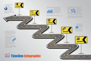 Business-Roadmap-Timeline-Infografik-Vorlage mit Zeigern für abstrakten Hintergrund Meilenstein moderne Diagrammprozesstechnologie digitale Marketingdaten-Präsentationsdiagramm-Vektorillustration vektor