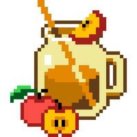 Apfel Saft Karikatur Symbol im Pixel Stil vektor