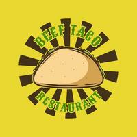 nötkött tacos logotyp mall för restaurang och Övrig användningar vektor