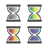 full Färg pixel timglas vektor samling