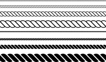 Gerade Gliederung Silhouette Seil Rand Muster vektor