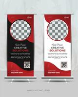 kreativ roll up banner design vektor