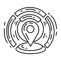 Symbol für den E-Commerce-Geostandort. handgezeichnete Icon-Set, Umriss schwarz, Doodle-Symbol, Vektor-Symbol vektor