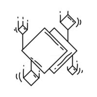 Digitales E-Commerce-Symbol. handgezeichnete Icon-Set, Umriss schwarz, Doodle-Symbol, Vektor-Symbol vektor