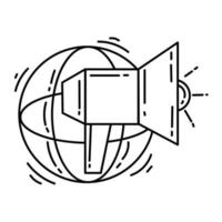 Symbol für digitales E-Commerce-Marketing. handgezeichnete Icon-Set, Umriss schwarz, Doodle-Symbol, Vektor-Symbol vektor