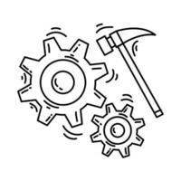 E-Commerce-Entwicklungssymbol. handgezeichnete Icon-Set, Umriss schwarz, Doodle-Symbol, Vektor-Symbol vektor