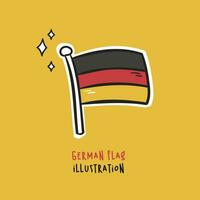 Illustration von Deutschland Flagge Hand gezeichnet vektor