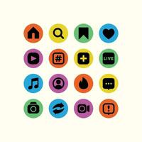 Mehrfarbig Sozial Medien App Symbole Kit Vorlage, isoliert auf Licht Hintergrund vektor