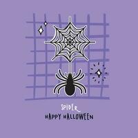 Halloween Spinne Hand gezeichnet Illustration vektor