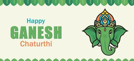 glücklich Ganesh Chaturthi Grüße. Vektor Illustration Design, indisch Festival glücklich Ganesh chavithi wünscht sich Banner