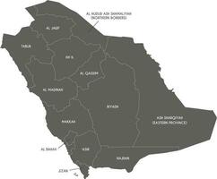 Vektor Karte von Saudi Arabien mit Provinzen und administrative Abteilungen. editierbar und deutlich beschriftet Lagen.