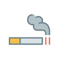 rökning ikon i översikt stil. cigarett för rök område förbjuda logotyp. tobak och cigarr är tillåten zon varning. redigerbar stroke. vektor illustration. design på vit bakgrund. eps 10