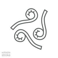 Fiddleheads Symbol. frisch Natur organisch Gemüse Essen Salat Kräuter. Grün Geigenkopf, entfalten Farn Blatt Gliederung Stil editierbar Schlaganfall Vektor Illustration Design auf Weiß Hintergrund. eps 10