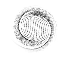 ein kreisförmig Punkt Muster mit schwarz Farben, Punkt schwarz Gradient Symbol Logo kreisförmig gestalten Spiral- Halbton Kreis runden abstrakt Kreis vektor