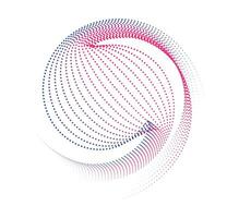 ein kreisförmig Punkt Muster mit Blau und Rosa Farben, Punkt cmyk schwarz Gradient Symbol Logo kreisförmig gestalten Spiral- Halbton Kreis runden abstrakt Kreis vektor