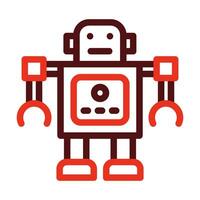 leksak robot vektor tjock linje två Färg ikoner för personlig och kommersiell använda sig av.