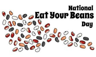 nationell äta din bönor dag, aning för en horisontell affisch, baner, flygblad, vykort vektor