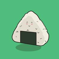 söt onigiri maskot vektor illustration