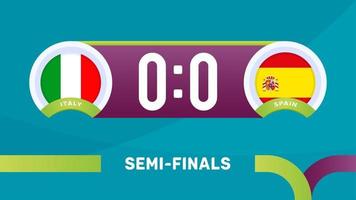 Italien vs Spanien Match Vector Illustration Fußballmeisterschaft 2020