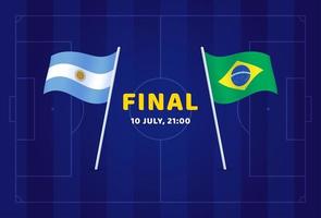 Argentinien vs Brasilien Match Vector Illustration Südamerika Fußballmeisterschaft 2021