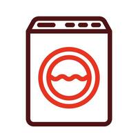 tvättning maskin vektor tjock linje två Färg ikoner för personlig och kommersiell använda sig av.