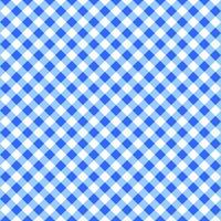 diagonales blaues und weißes Gingham nahtloses Muster. karierte Textur für Picknickdecke, Tischdecke, Plaid, Kleidung. Überlagerung im italienischen Stil, geometrischer Hintergrund aus Stoff vektor