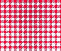 rot-weiß karierter Hintergrund mit gestreiften Quadraten für Picknickdecke, Tischdecke, Plaid, Hemdtextildesign. Gingham nahtlose Muster. Stoff geometrische Textur vektor