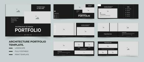 die Architektur Portfolio Layout Portfolio Geschäft Portfolio Vorlage Design vektor