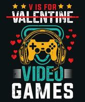 v är för valentine video spel vektor