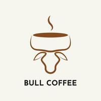 Stier Kaffee Logo Design kreativ Idee vektor