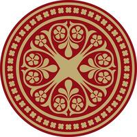 Vektor rot und schwarz farbig runden Ornament von uralt Griechenland. klassisch Kreis Muster von das römisch Reich