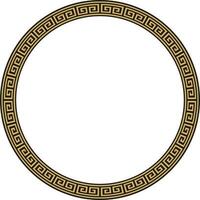 vektor runda gyllene och svart klassisk ram. grekisk slingra sig. mönster av grekland och gammal rom. cirkel europeisk gräns