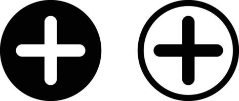 hinzufügen Symbol einstellen Vektor im zwei Stile . Plus Symbol . hinzufügen Post Symbol