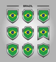 Brasilien National Embleme Flagge mit Luxus Schild vektor