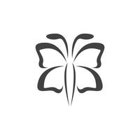 svart silhuett fjäril ikon och symbol mall vektor