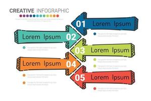 Präsentations-Infografik-Vorlage mit 5 Optionen vektor