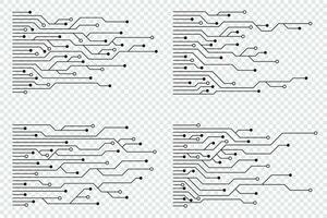 uppsättning av tryckt krets styrelse. abstrakt trogen krets styrelse. Hej tech digital krets styrelse. trogen teknologi design element. vektor illustration