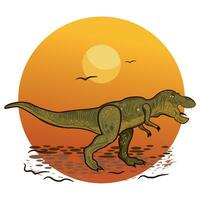 isolerat skiss av en tyranosaurus rex vektor illustration