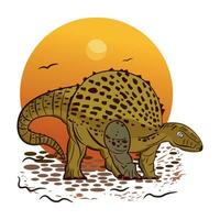isoliert farbig skizzieren von ein pflanzenfressend Dinosaurier Vektor Illustration