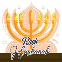 isolerat traditionell jewish ljusstake rosh hashanah affisch vektor illustration