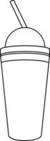 illustriert Kaffee Tasse, nehmen Weg Tasse, Einweg Tasse, tumblr Tasse, oder wiederverwendbar Tasse Linie Kunst Illustration. vektor