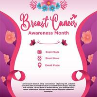 vektor fyrkant lutning bröst cancer medvetenhet månad