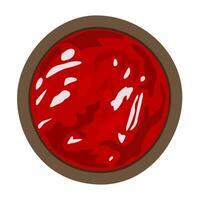 ketchup. tomat sås i runda tallrik. vektor isolerat illustration