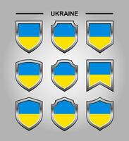 Ukraine National Embleme Flagge mit Luxus Schild vektor