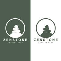 Stein Logo, Vektor Zen Meditation Stein Balance Ruhe, Yoga minimalistisch einfach Design, Silhouette Illustration