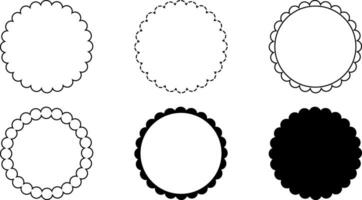 schwarz Weiß runden überbacken Rahmen einstellen vektor