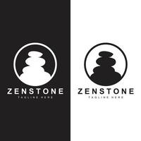 Stein Logo, Vektor Zen Meditation Stein Balance Ruhe, Yoga minimalistisch einfach Design, Silhouette Illustration