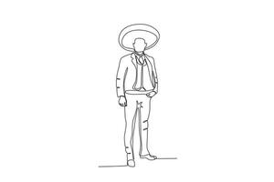 ein Mexikaner Patriot trägt ein Hut vektor