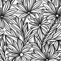 abstrakt schwarz und Weiß monochromatisch handgemalt Blumen Textur Muster Gekritzel Vektor Illustration