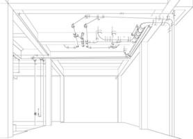 3d illustration av byggnad och konstruktion vektor